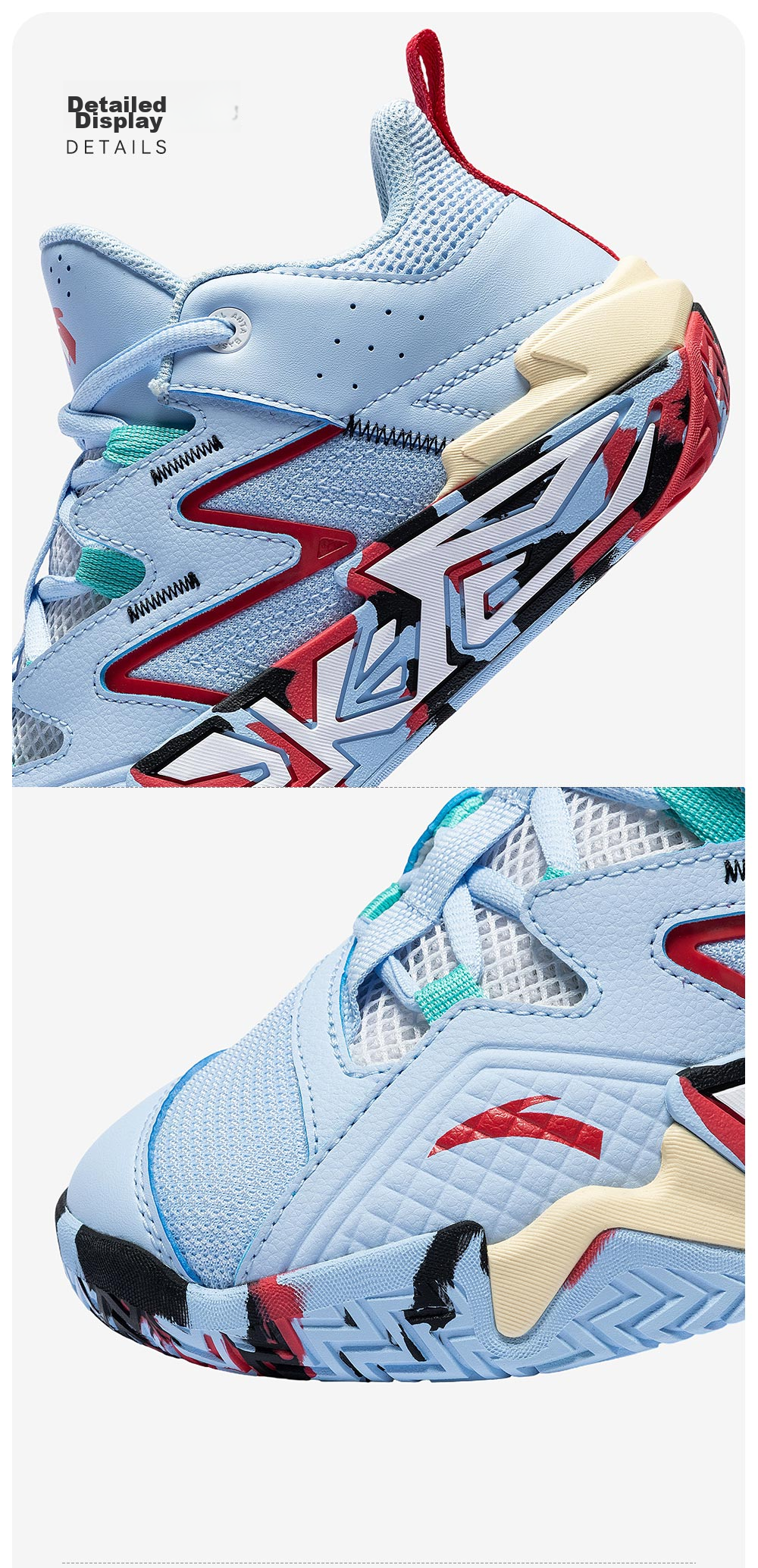 Anta Kids Boys Sports Shoes 2026 Summer Breathable Mesh Durable Cement Basketball Shoes A12621102 33